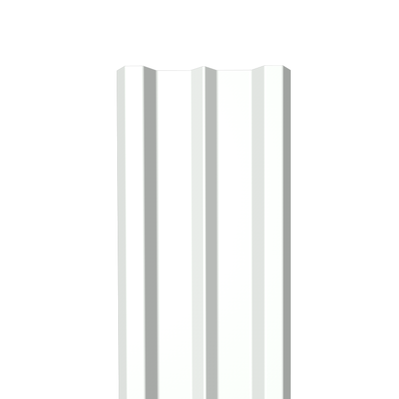 Металлический штакетник Гладкий полиэстер RAL 9003 (Белый) 3000*100*0,45 двухсторонний Прямой