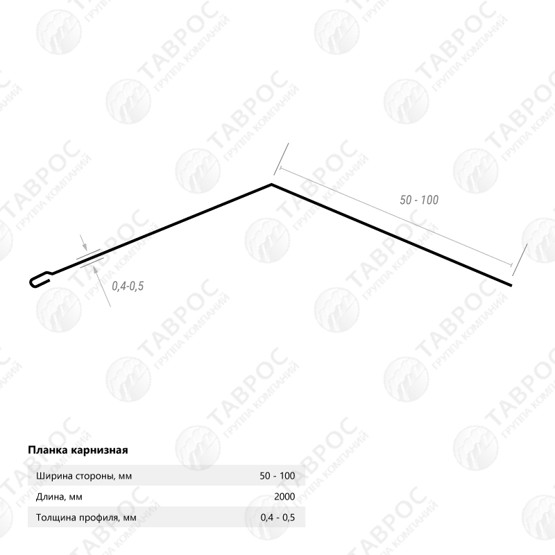 Планка карнизная Гладкий полиэстер RAL 5005 (Синий) 2000*80