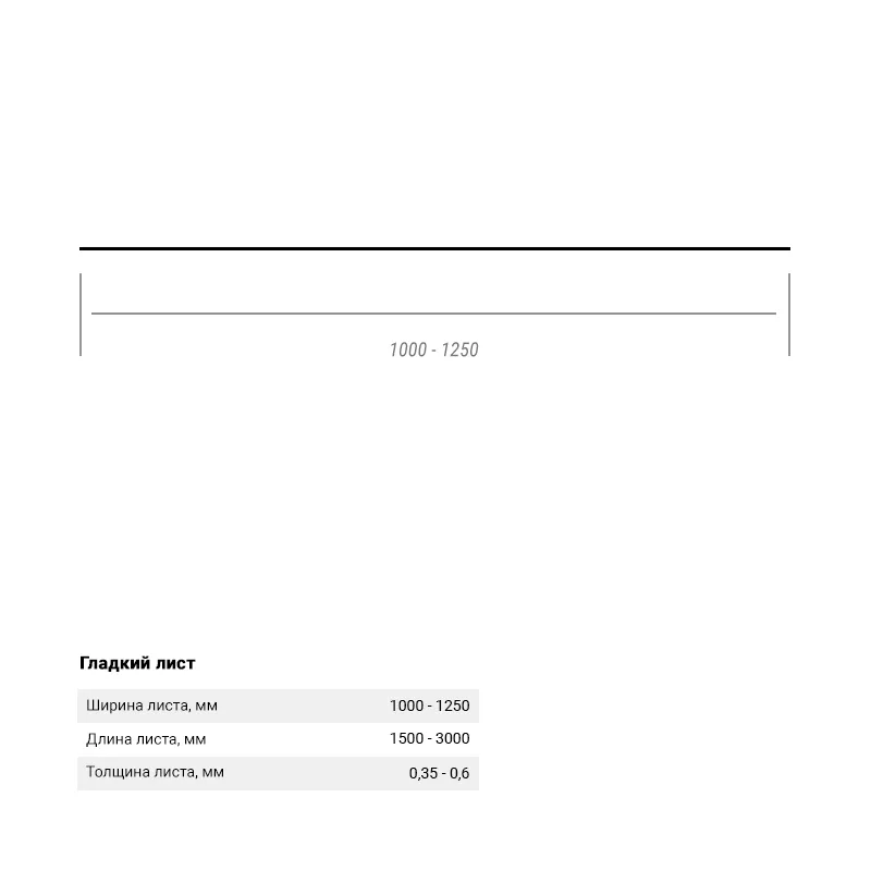 Гладкий лист Zn 1500*1250*0,3 односторонний